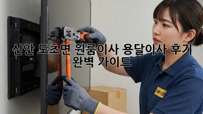 신안 도초면 원룸이사? 용달이사 후기 & 완벽 가이드!